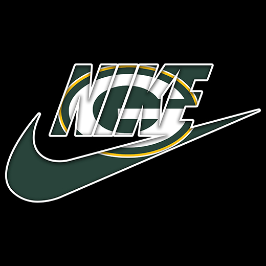 Green Bay Packer Nike logo iron on paper